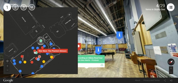 Die zahlreichen Informationspunkte kann der Besucher auf einer Karte aussuchen. (Screenshot: Golem.de)